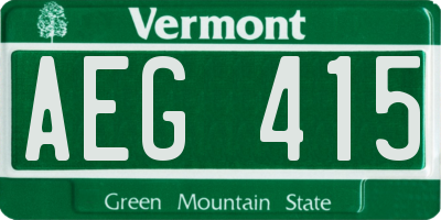 VT license plate AEG415