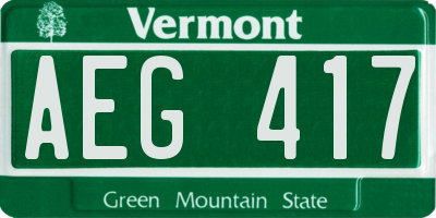 VT license plate AEG417