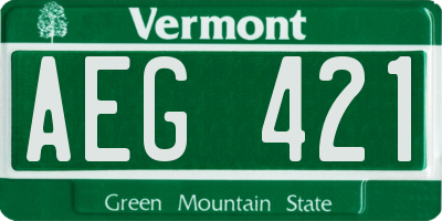 VT license plate AEG421