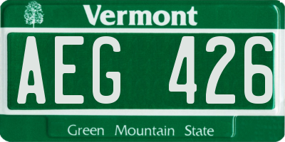 VT license plate AEG426
