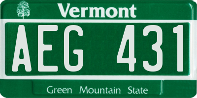 VT license plate AEG431
