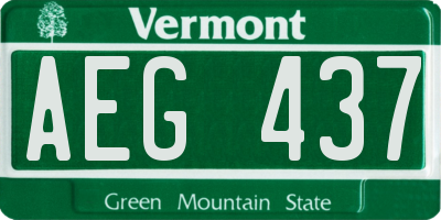 VT license plate AEG437