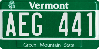 VT license plate AEG441