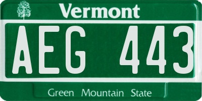 VT license plate AEG443