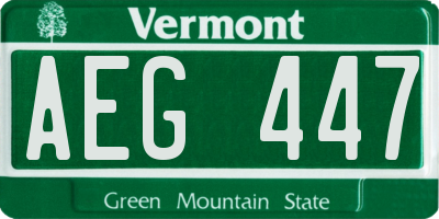 VT license plate AEG447