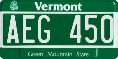 VT license plate AEG450
