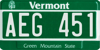 VT license plate AEG451