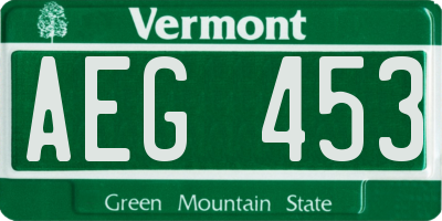 VT license plate AEG453