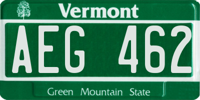 VT license plate AEG462