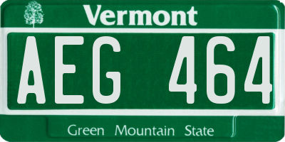 VT license plate AEG464