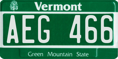 VT license plate AEG466