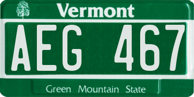 VT license plate AEG467
