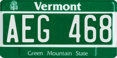 VT license plate AEG468