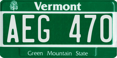 VT license plate AEG470
