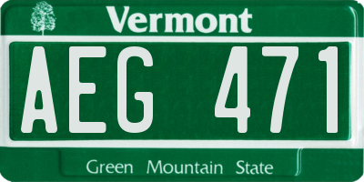 VT license plate AEG471