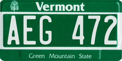 VT license plate AEG472