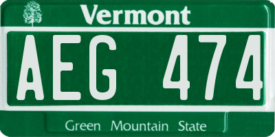 VT license plate AEG474