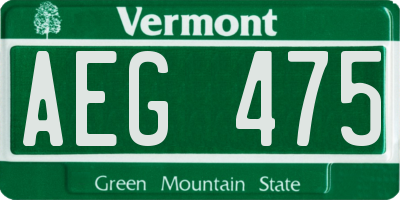 VT license plate AEG475
