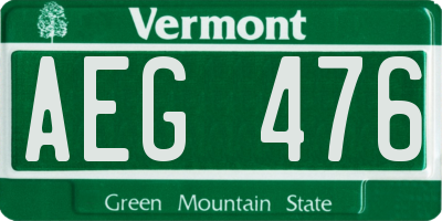 VT license plate AEG476