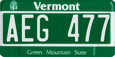VT license plate AEG477