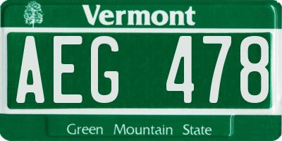VT license plate AEG478