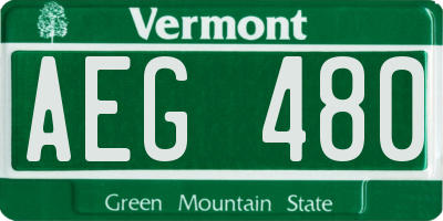 VT license plate AEG480