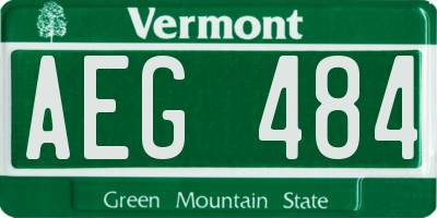 VT license plate AEG484