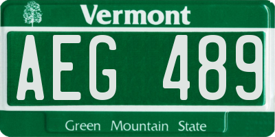 VT license plate AEG489