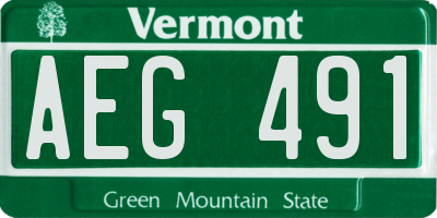 VT license plate AEG491