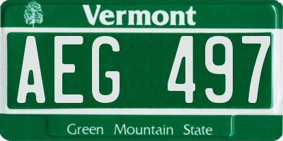 VT license plate AEG497