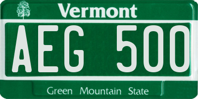 VT license plate AEG500