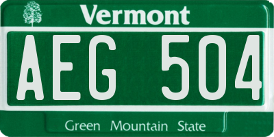 VT license plate AEG504