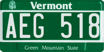 VT license plate AEG518