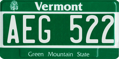 VT license plate AEG522