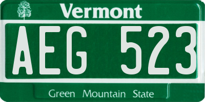VT license plate AEG523