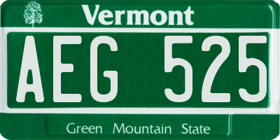 VT license plate AEG525