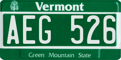 VT license plate AEG526