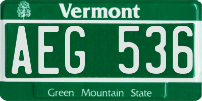 VT license plate AEG536