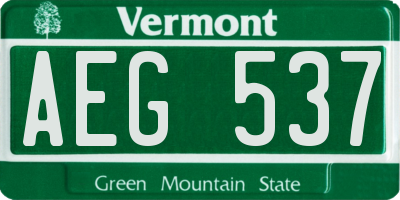VT license plate AEG537