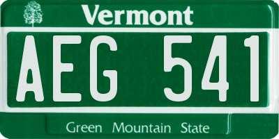VT license plate AEG541