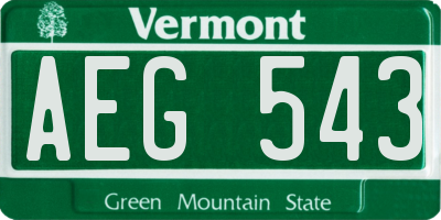 VT license plate AEG543