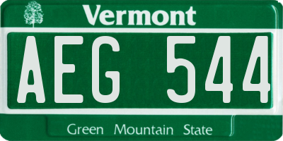 VT license plate AEG544