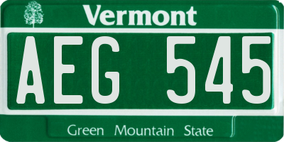 VT license plate AEG545