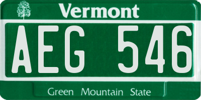 VT license plate AEG546