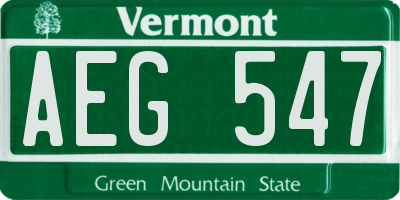 VT license plate AEG547