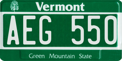 VT license plate AEG550