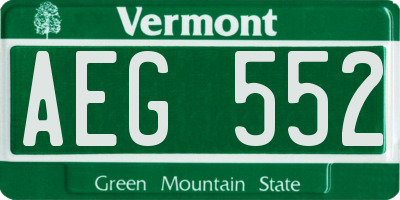 VT license plate AEG552