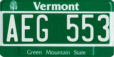 VT license plate AEG553