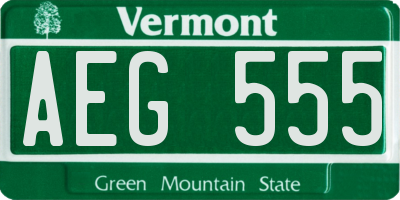 VT license plate AEG555