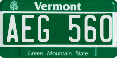 VT license plate AEG560